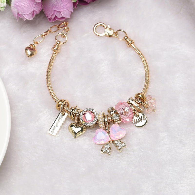 DS Charm Bracelets for teen girls exquisite cute cartoon friendship bracelet Gold Stainless Steel Bangle birthday Gift box Adjustable little girls kids jewelry holiday gifts - Image 2